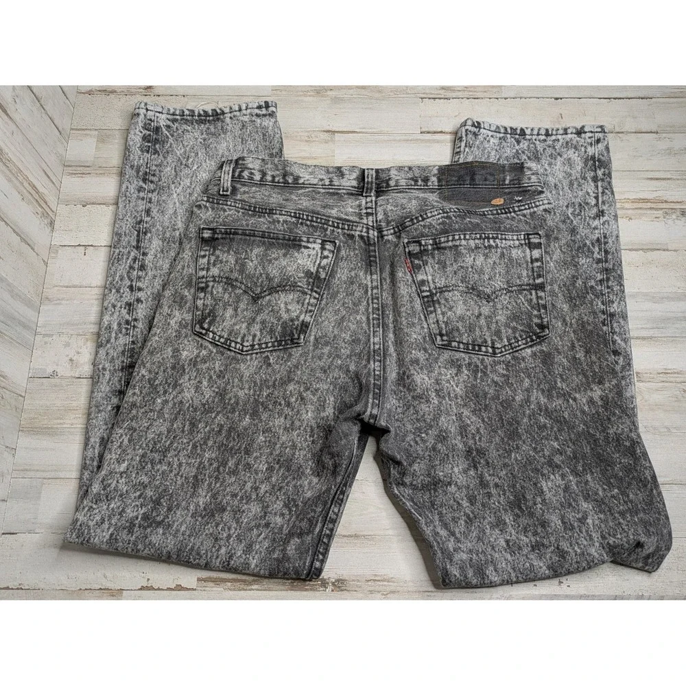 Vintage Levi's 501 Jeans Black Stone Wash 90s Denim Made in USA Straight 03/1990